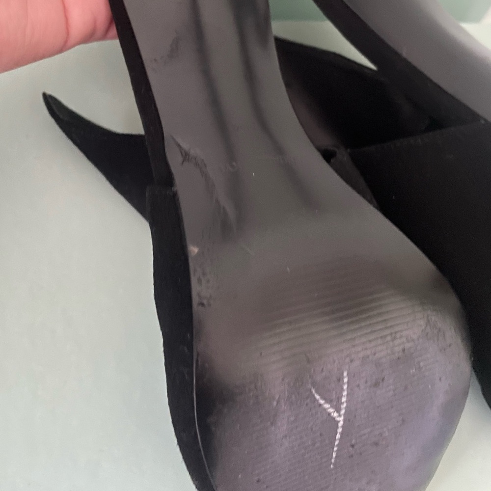 Women's Black Open-Toe Heels - Picture 8 of 12
